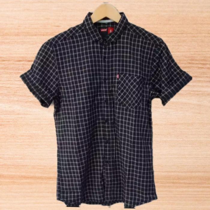 Gambar KEMEJA FLANEL PENDEK,KEMEJA KOTAK KOTAK LENGAN PENDEK - Hitam, M dari my style 2 undefined Tokopedia