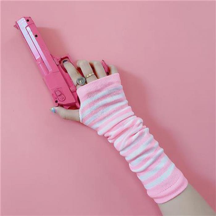 Gambar Manset belang handsock Sarung Tangan Jari Unisex Pria Wanita Olah Raga Kaus Kaki Tangan Panjang Muslimah Hijaber Biru Merah Hitam Bahan Kapas Elastis Nyaman Hangat Musim Dingin-Naruto Gloves - pink-putih dari G&G socks undefined Tokopedia