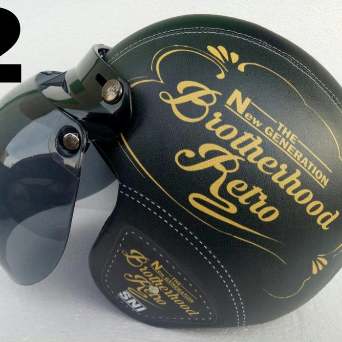 Gambar HELM BOGO RETRO GAMBAR - retro kuning, All Size dari cahaya helms undefined Tokopedia