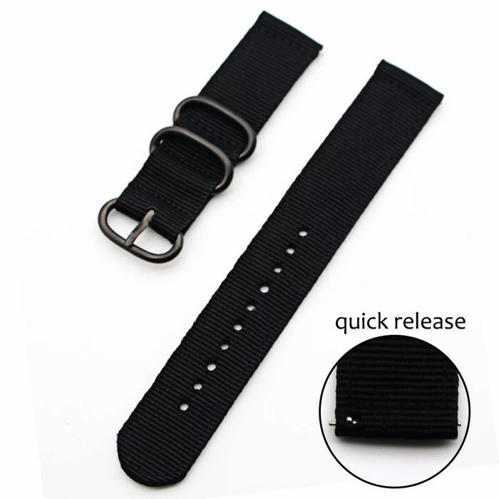 Gambar Strap Tali Canvas Nato Kanvas Nylon 22 mm 22mm Amazfit GTR GTS - Hitam dari Triangle Store Jakarta undefined Tokopedia
