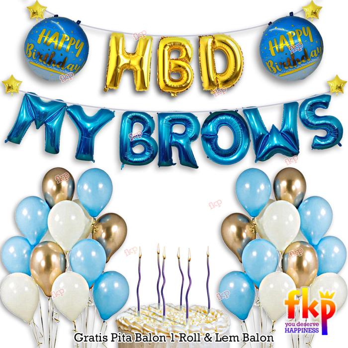 Gambar Paket Dekor Ultah Dewasa / Dekorasi Balon Ulang Tahun Umum Biru / Pink - Biru dari FKP Store undefined Tokopedia