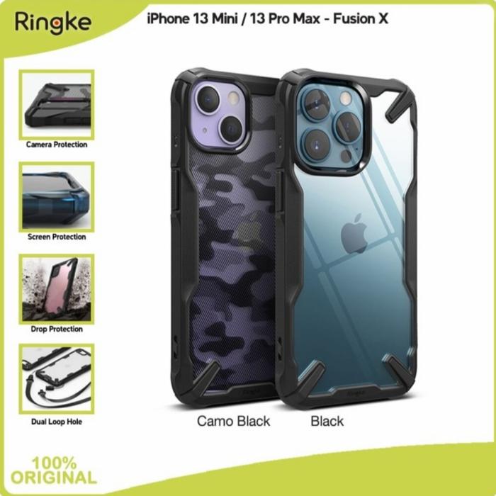 Ringke Fusion X IPHONE 13 MINI 13 PRO MAX Case Cover Casing Original  Hitam, IP 13 PRO MAX