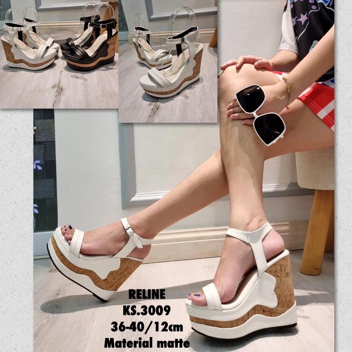 Wedges KS3009 Fashion High Heels 12 cm Kualitas Terbaik Putih, 40 di  Sinlen09 Tokopedia
