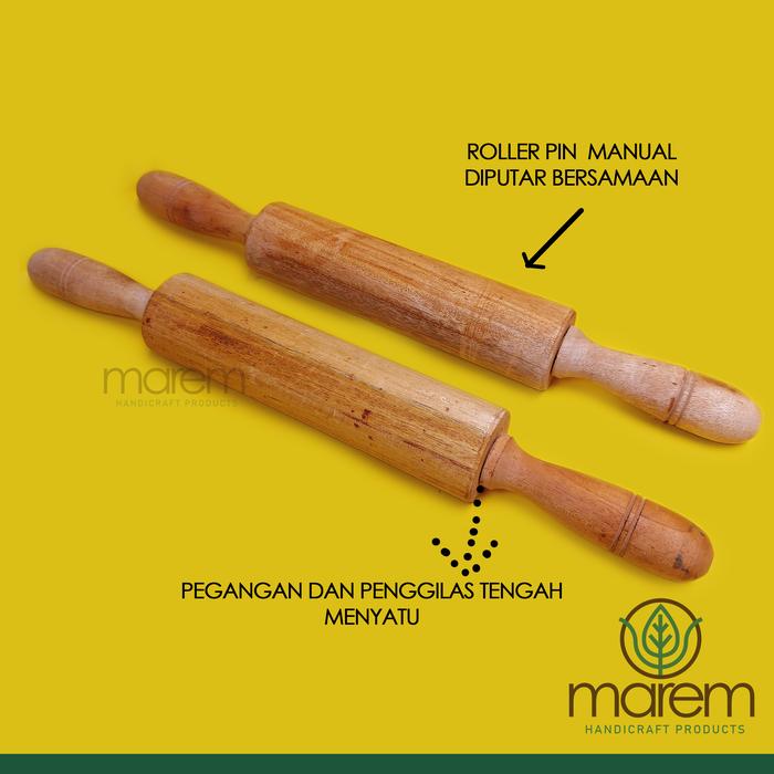 Gambar ROLLER PIN KAYU MAHONI | PENGGILAS ADONAN | ROLLIING PIN ADONAN - DIPUTAR MANUAL dari Brankas Digital undefined Tokopedia