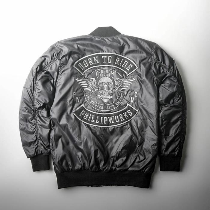 JAKET BOMBER BORN TO RIDE PHILLIP WORKS 