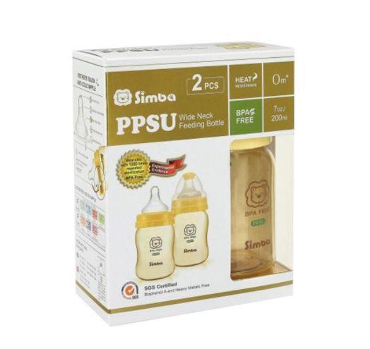 Gambar SIMBA PPSU Wide Neck Feeding Bottle Set 2pcs Botol susu Bayi PPSU - 200ml 2pcs dari ANINDHITA Mom and Baby undefined Tokopedia