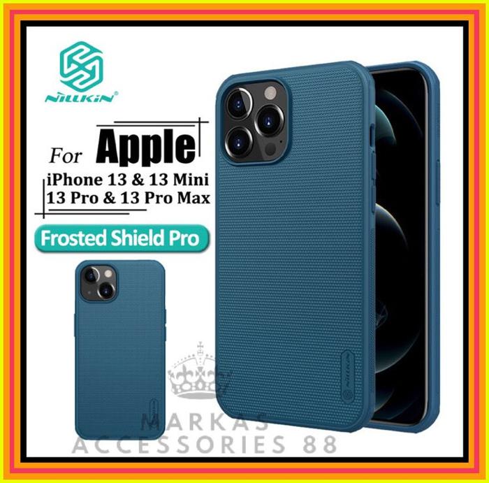 Gambar IPHONE 13 / PRO / MAX / MINI NILLKIN FROSTED PRO HARD CASE ORIGINAL - 13 6.1, BIRU/LOGO dari Markas acc 88 undefined Tokopedia