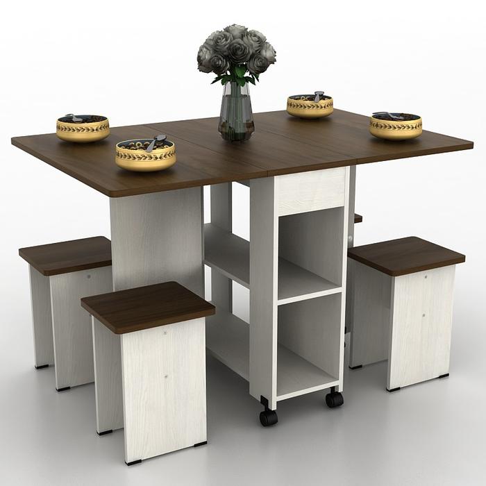Gambar Meja Makan Lipat Portable Athena Dining Set - WALNUT-ASHES dari Jakarta Furnishing undefined Tokopedia