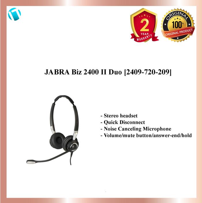 Jual Jabra Biz 2400 II Duo, Ultra NC, 72 mic, QD (2409-720-209) - Jakarta  Barat - IT Store Co Id | Tokopedia