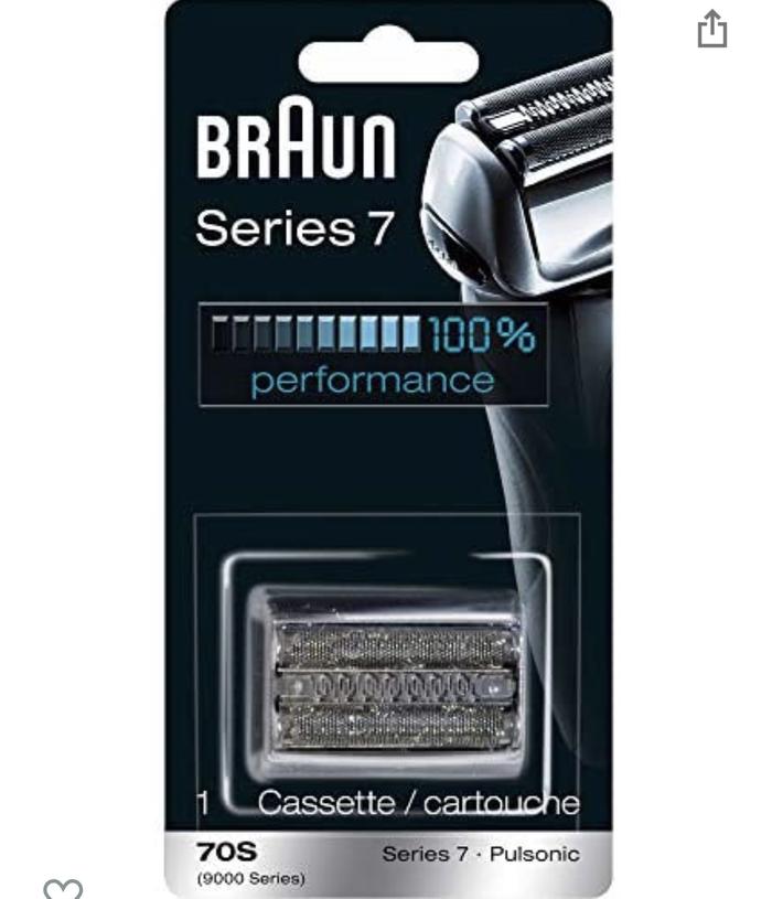 Gambar Replacement Braun Shaver 70S Series 7 foil and trimmer head cassette Black Silver - 70S silver dari Maxken Dental Supplier undefined Tokopedia