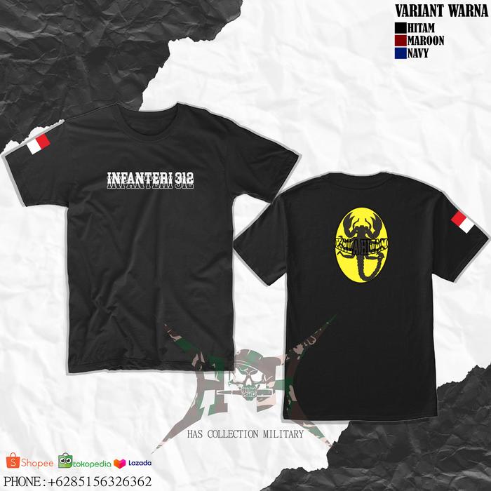 Gambar kaos kala hitam infanteri 312 dari HAS COLLECTION MILITARY undefined Tokopedia