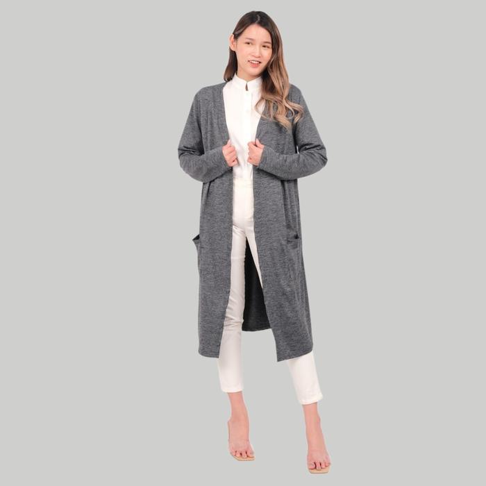 Gambar Monellina CRTATUM Cardigan Rajut Panjang All Size Wanita - Hitam, L dari Monellina Fashion undefined Tokopedia