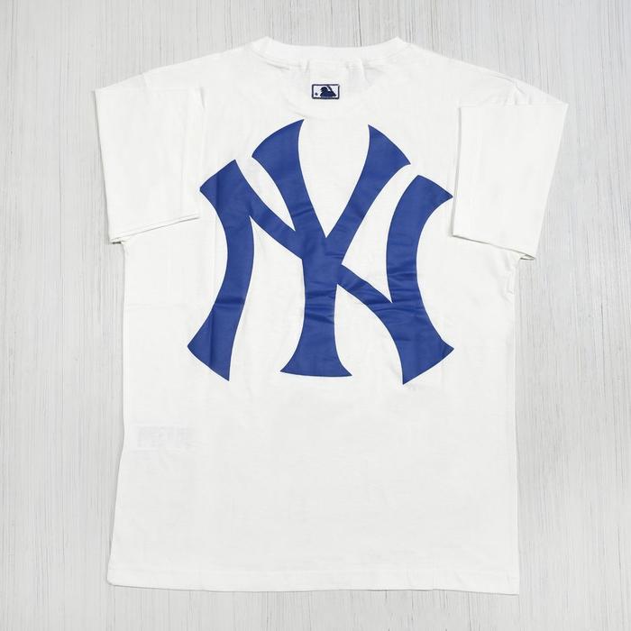 Gambar Kaos MLB Monogram Mega-Logo Overfit T-Shirts #1 Original - Putih Logo Biru, S dari JUNO Store undefined Tokopedia