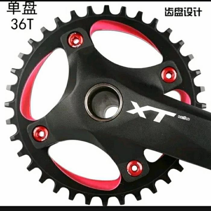 Gambar Meijun XT Crankset BCD 104 Chainring 36T Arm Crank Hollowtech 2 Hitam dari Wafiqjaya abadi undefined Tokopedia