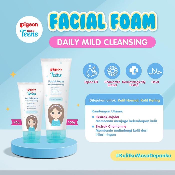 Gambar PIGEON TEENS Facial Foam 100gr - DAILY MILD CLEA dari TOKO CANTIK TULUNGAGUNG undefined Tokopedia
