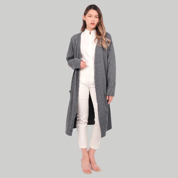 Gambar Monellilna CRTATUM Cardigan Rajut Panjang Oversize Wanita - Hitam, XXL dari Monellina Fashion undefined Tokopedia