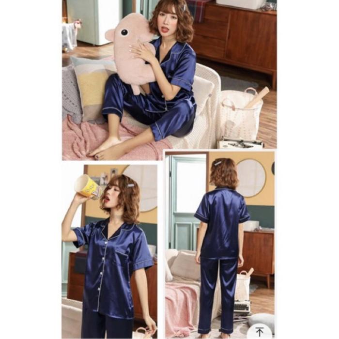 Gambar BAJU TIDUR REMAJA POLOS SATIN IMPORT SET CELANA PANJANG SIZE L-XL - 1, L dari BastetshopTokopedia undefined Tokopedia