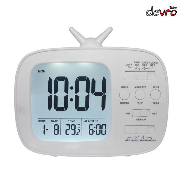 Gambar Jam Meja - Jam Digital LED Alarm Clock Temperature - GH180 - Putih dari Devro undefined Tokopedia