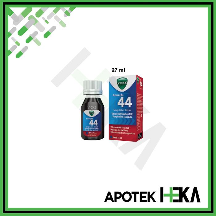 Gambar Vicks Formula 44 - Sirup Obat Batuk Tidak Berdahak, Bersin Alergi - 27 ml dari Apotek Heka Bekasi undefined Tokopedia