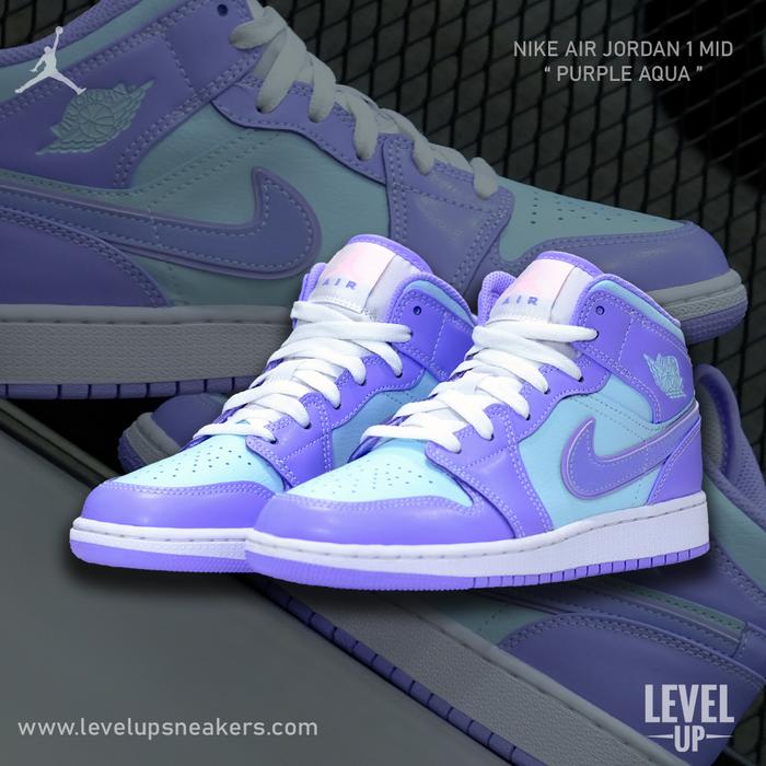 Jual Nike Air Jordan 1 Mid Purple Aqua 100% Authentic - 38 - Jakarta Utara  - Level Up Sneakers | Tokopedia