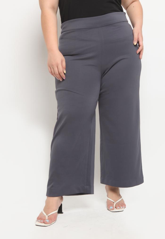 Promo Xtramiles Plus Size Wide Pants Nola Grey 36 Kota