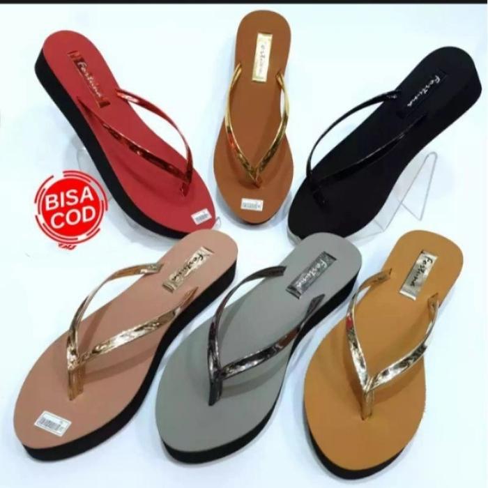 Gambar Sandal jepit sandal andin sandal wedges wanita - tan, 40 dari PANDAWA79 undefined 3 Tokopedia