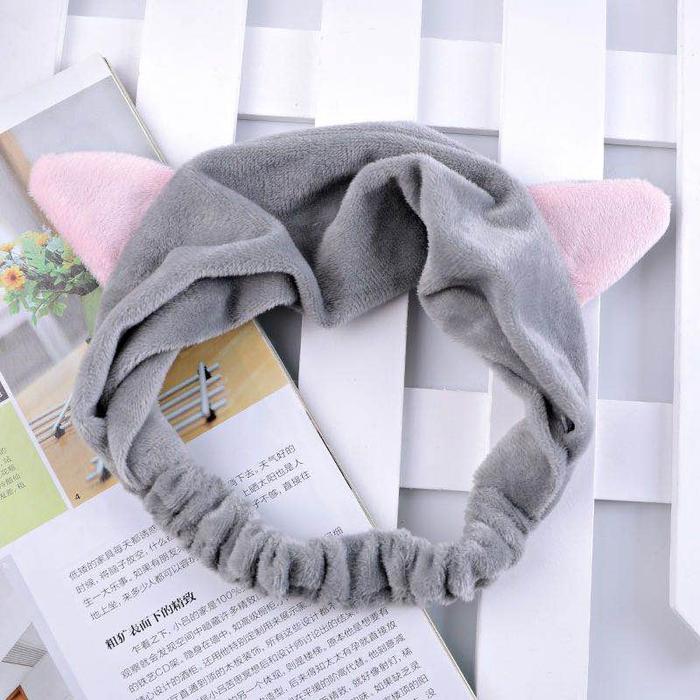 Gambar Bando Bandana Ala Korea Headband untuk cuci muka skin care makeup - Bunny Grey dari b4nch4 undefined Tokopedia