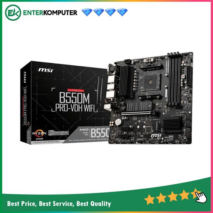 Gambar MSI B550M Pro-VDH Wifi (AM4, AMD Promontory B550, DDR4, USB3.2, SATA3) dari Enter Komputer Official undefined Tokopedia