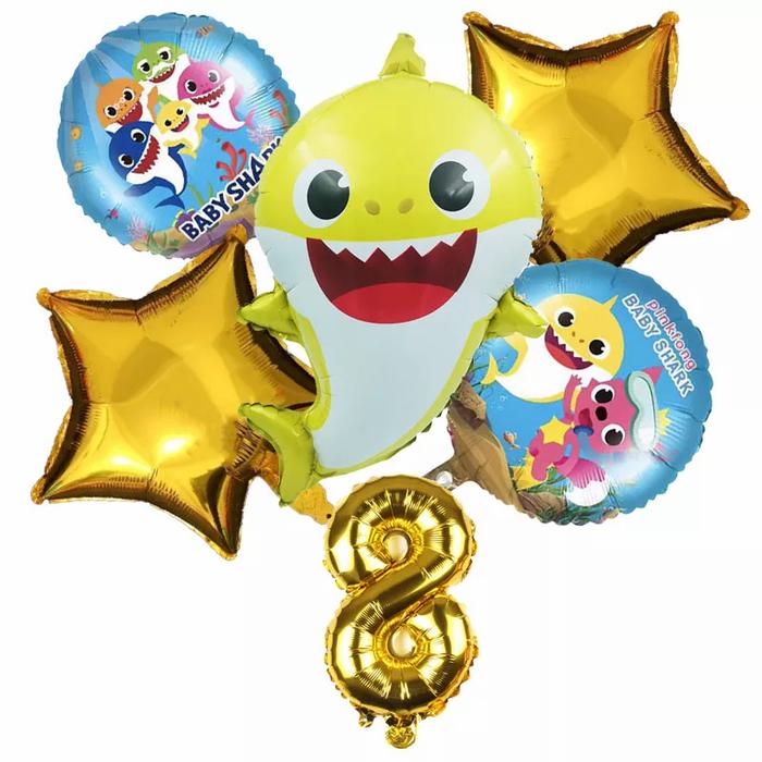 Gambar paket baby shark balon foil angka mix bintang ulang tahun birthday sea - gold, angka 80 cm dari bellapartystore undefined Tokopedia