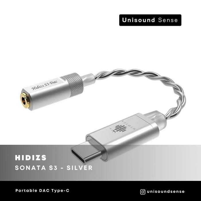 Gambar HIDIZS S3 / Sonata III HiFi Audio Type-C DAC Cable Converter - Silver dari Unisound Sense undefined Tokopedia