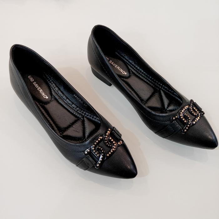 Gambar Sepatu Wanita Flat Shoes Gio Saverino VIENNA Mewah Dan Elegant - BLACK, 36 dari Gio Saverino Mall undefined Tokopedia