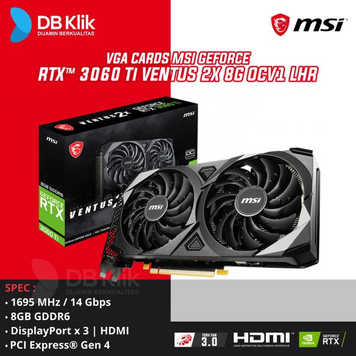 VGA MSI GeForce RTX 3060 Ti VENTUS 2X 8G OCV1 GDDR6 HDMI DP - LHR