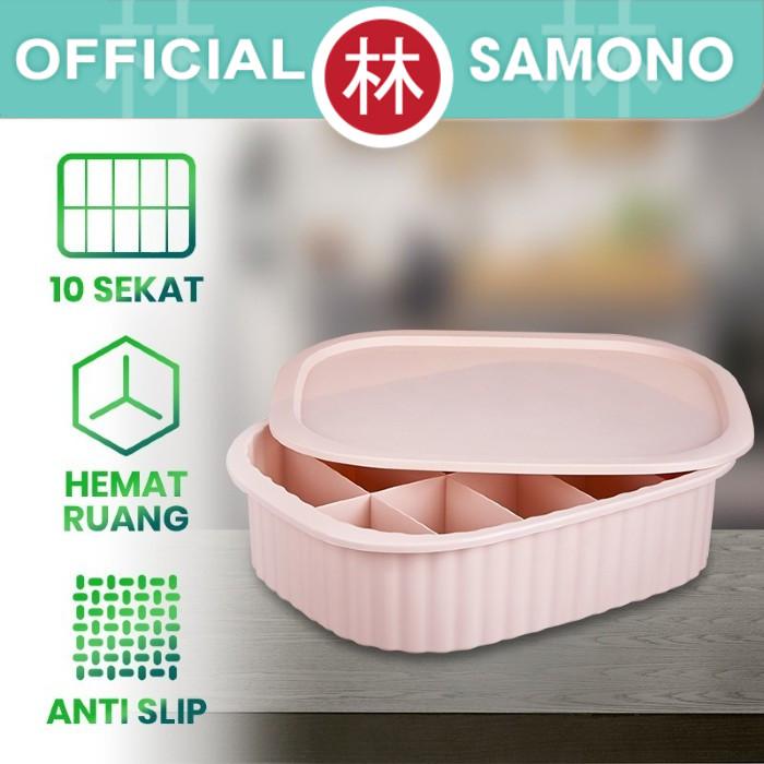 Gambar Samono SSB007 10 Sekat Box Kotak Penyimpanan Underwear Organizer Box - Merah Muda dari Liem Group undefined Tokopedia