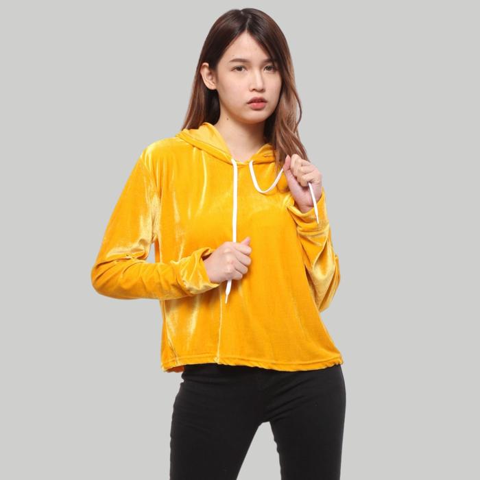 Gambar Monellina SWANI Baju Sweater Hoodie Crop Murah Wanita Kekinian - Mustard, L dari Monellina Fashion undefined Tokopedia