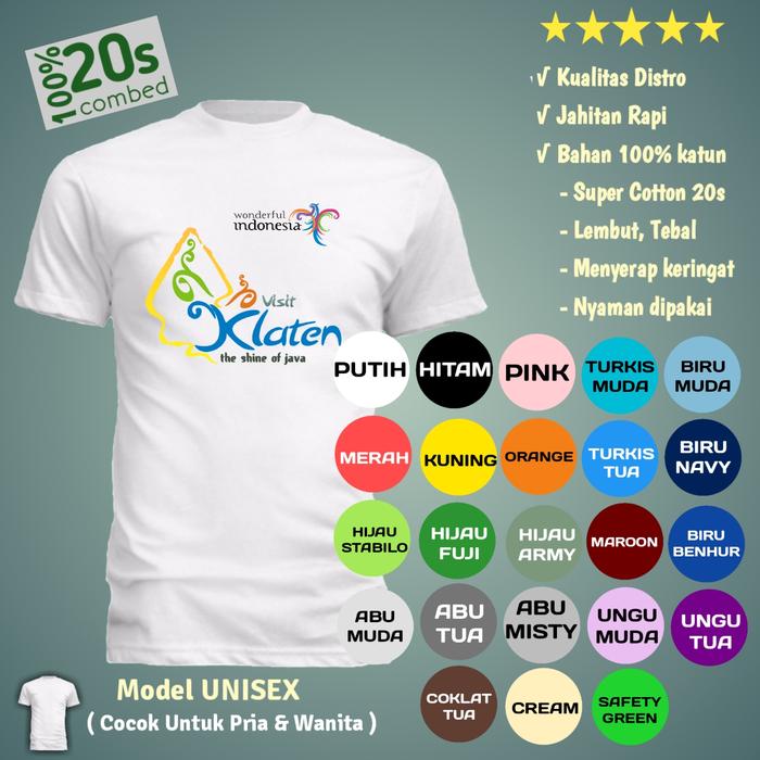 Gambar Kaos Sablon Printing Wonderful Indonesia Klaten Murah Unik - Putih, XXL dari Kaos Jaya7 undefined Tokopedia