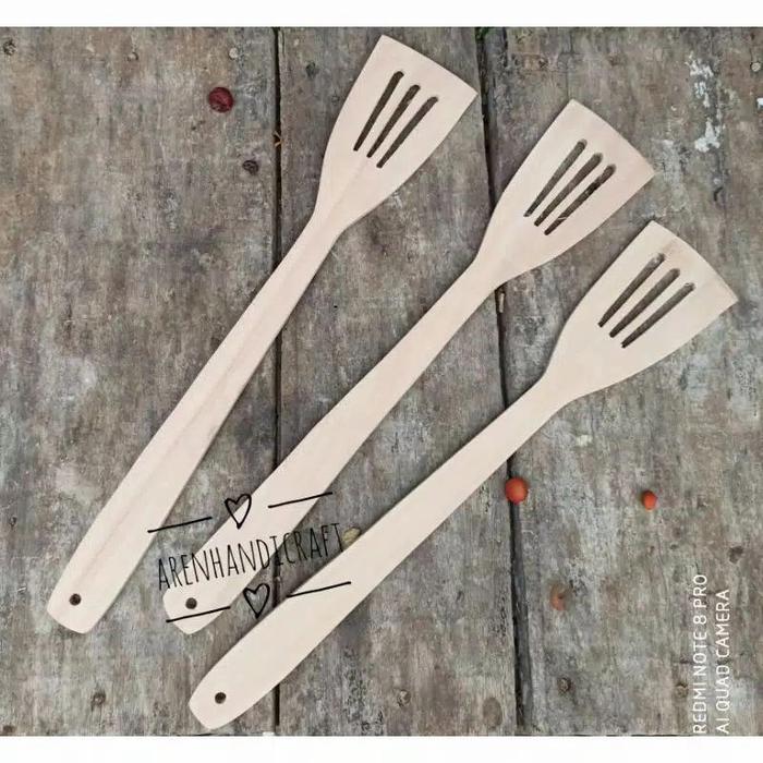 Gambar spatula kayu - k.mahoni polos dari Aren Handicraft undefined 3 Tokopedia