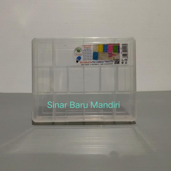 Gambar Kotak perkakas / Tool box / Storage box 14 sekat Reiko 1416 greenleaf dari SBM Mandiri_NEW undefined Tokopedia