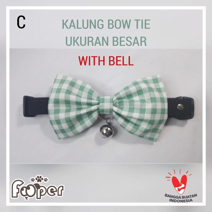 Gambar Kalung Anjing Dog Bow Tie Collar Bell Green Plaid Size M dan L - with bell, M dari Fooper Kota Administrasi Jakarta Barat Tokopedia