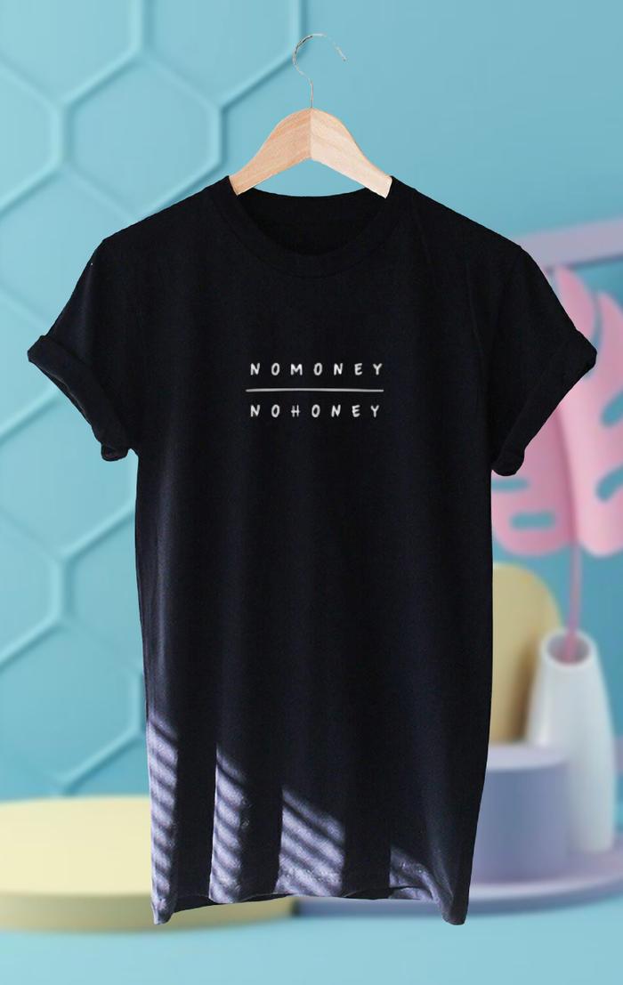 Gambar T-shirt Distro Kaos Murah Clothing Unisex Wanita Pria 8LUCKY Vintage - No Money, M dari KAOS POLOS OVERSIZE undefined Tokopedia