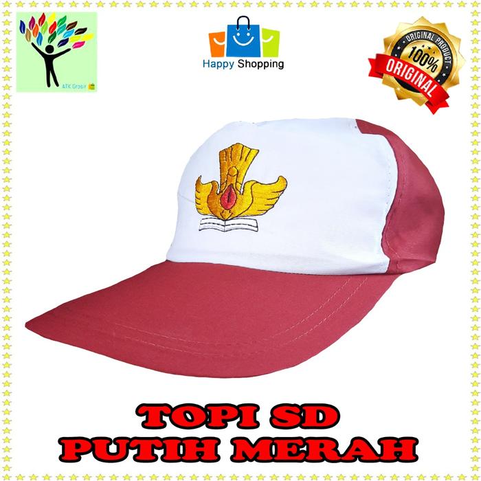 Gambar Topi Sekolah SD/SMP/SMA/SMK/PRAMUKA - Merah dari ATK Grosir undefined Tokopedia