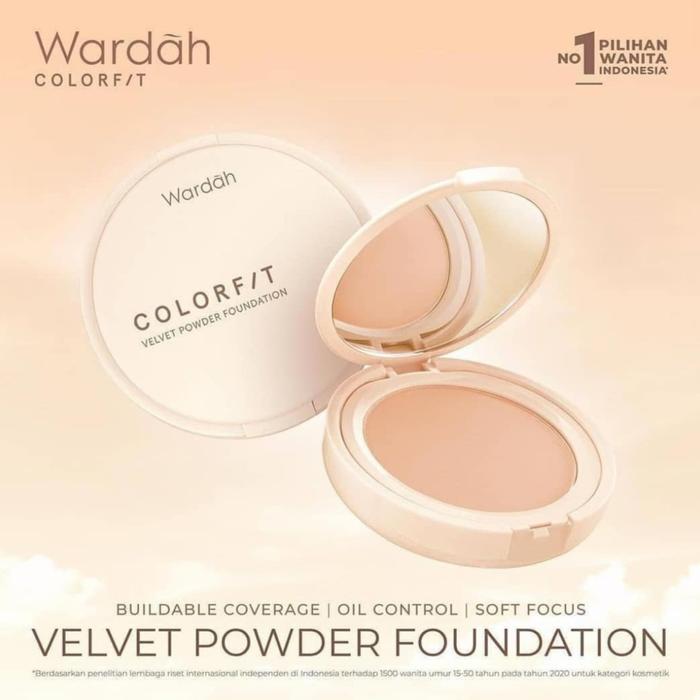 Gambar wardah colorfit velvet powder foundation - 23W Warm Ivory, With Case dari Shaqueena Cosmetics Bandung undefined Tokopedia