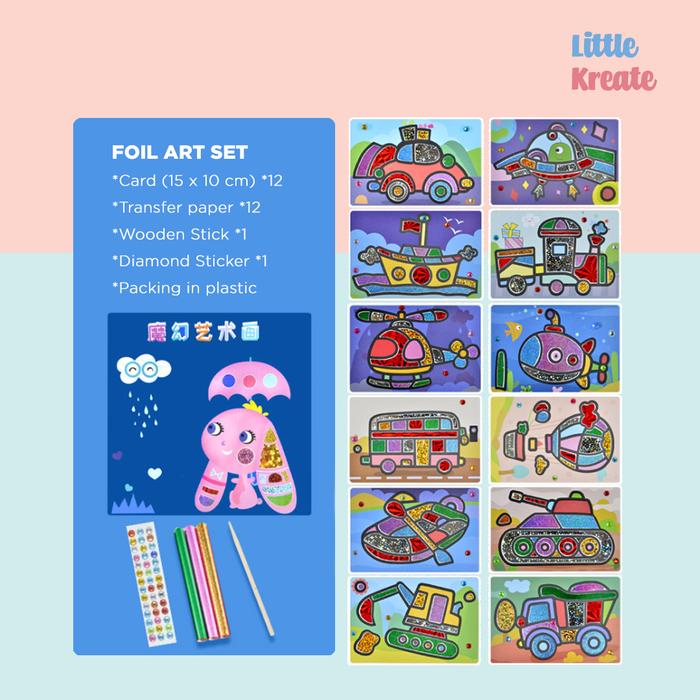 Gambar DIY Foil Art Set - Paper Craft Mainan Edukasi Mewarnai Prakarya Anak - Small Set dari Little Kreate undefined Tokopedia