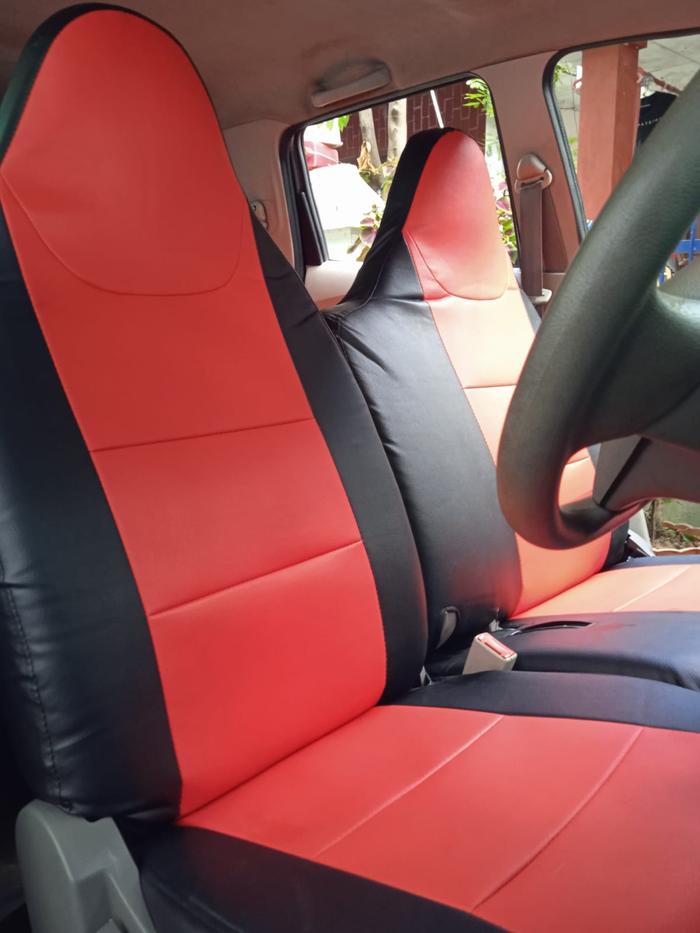 Gambar SARUNG JOK MOBIL AVANZA 2011-2012 XENIA 2011-2012 KULIT SINTETIK - Hitam Merah dari goodjoku undefined Tokopedia