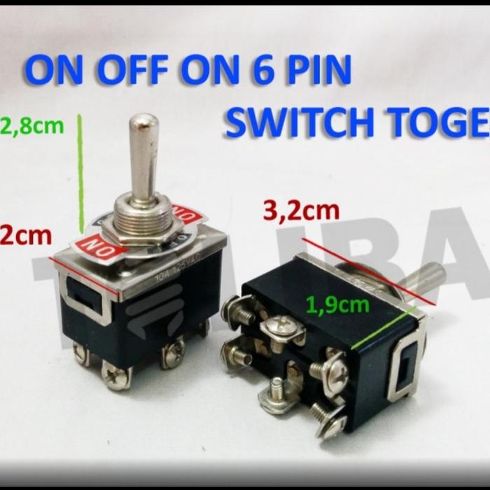 Jual Saklar Toggle Switch on off on 6 pin kaki besar - Kota Medan ...