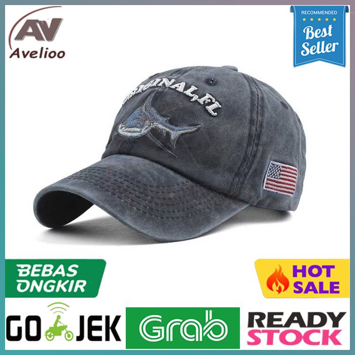 Gambar Topi Baseball Golf Cap Snapback Model Shark - Gray dari Avelioo undefined Tokopedia