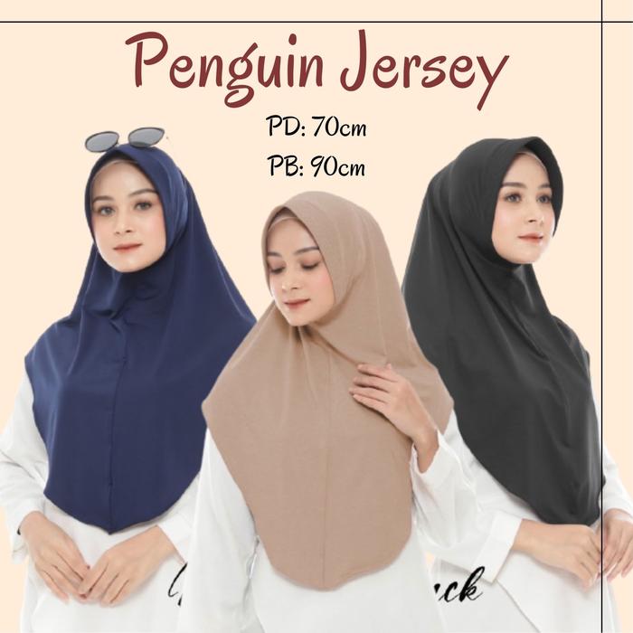 Gambar Hijab Instan Jersey Premium | Pinguin Jersey Antem - Hitam dari PRM Hijab undefined Tokopedia