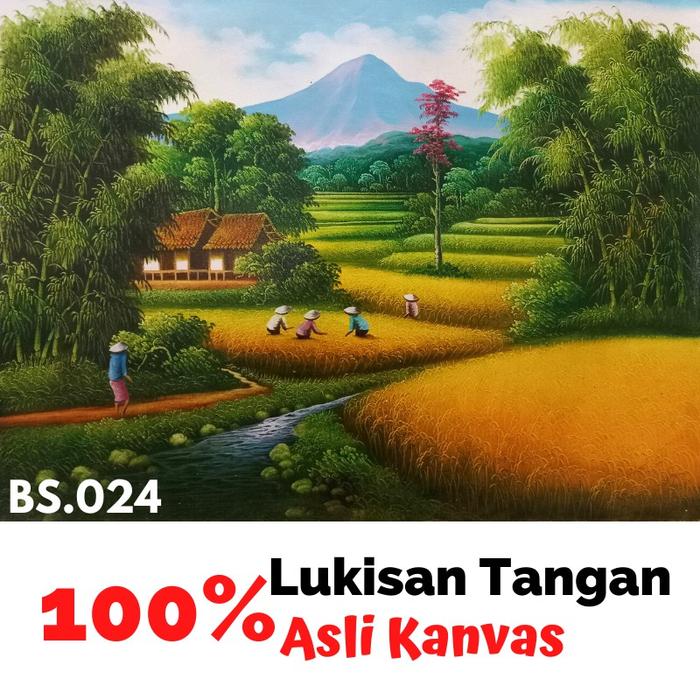 Gambar Lukisan Dinding Pemandangan Alam Sawah Dekorasi Rumah Lukisan Kanvas - Gantungan dari Cart Gallery undefined Tokopedia