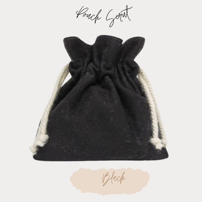 Gambar Pouch Serut Kanvas Polos 15x15 - black dari poouchy undefined Tokopedia