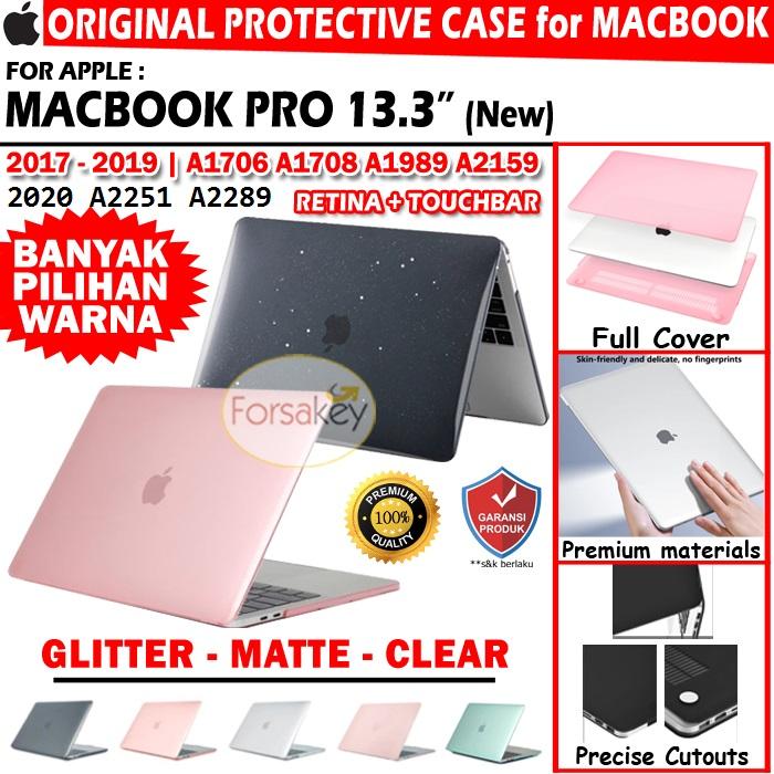Macbook Pro 13 Inch 2017 2018 2019 2020 Case Casing Cover Kesing  Glitter Clear
