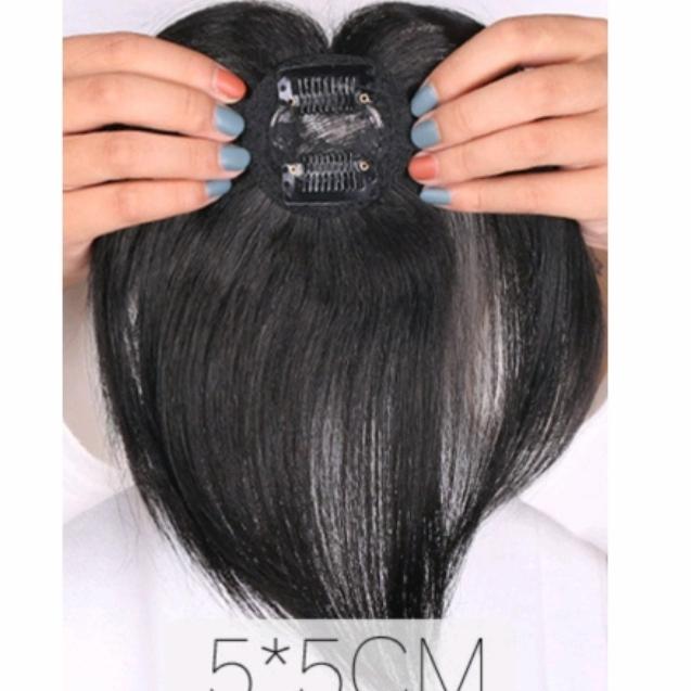 Gambar TOU WIG TOUPEE HUMAN HAIR asli penutup botak penambah volume clip - black dari ASASEHATTERUS undefined Tokopedia